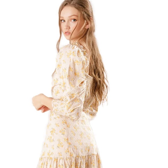 NWT STORIA Floral Print Swiss Dot Cotton Peasant Crop Bohemian Chic Medium $58 - Picture 2 of 4